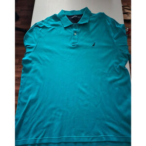 Nautica‎ Polo Shirt Mens XL Teal Casual Short Sleeve Adult RN 67835